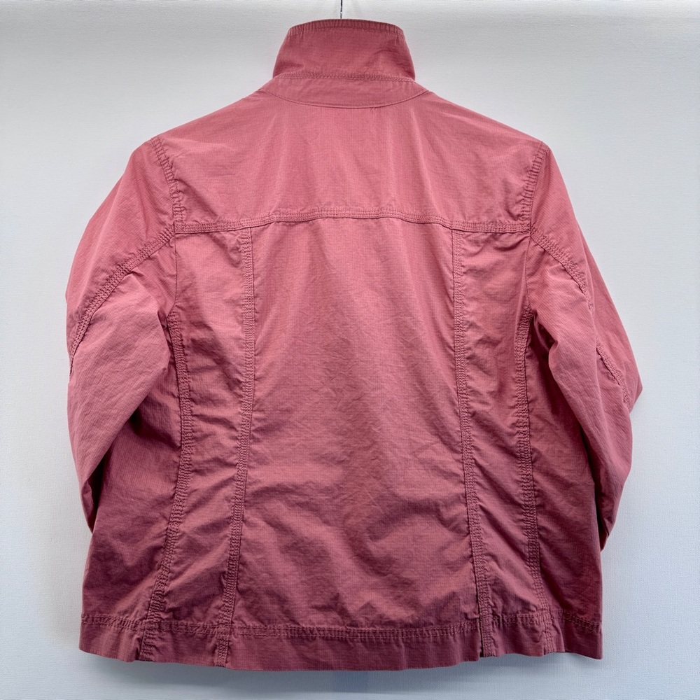 Croft & Barrow Pink Utility Jacket Full Zip Size Medium Safari Style 100%Cotton - Picture 11 of 11